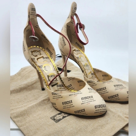 Gucci Leather Printed D'Orsay Pumps - Picture 6 of 6